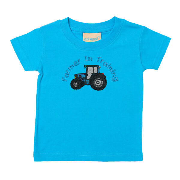 Farmer in Training Embroidered Blue Design - Baby/toddler t-shirt Thumbnail