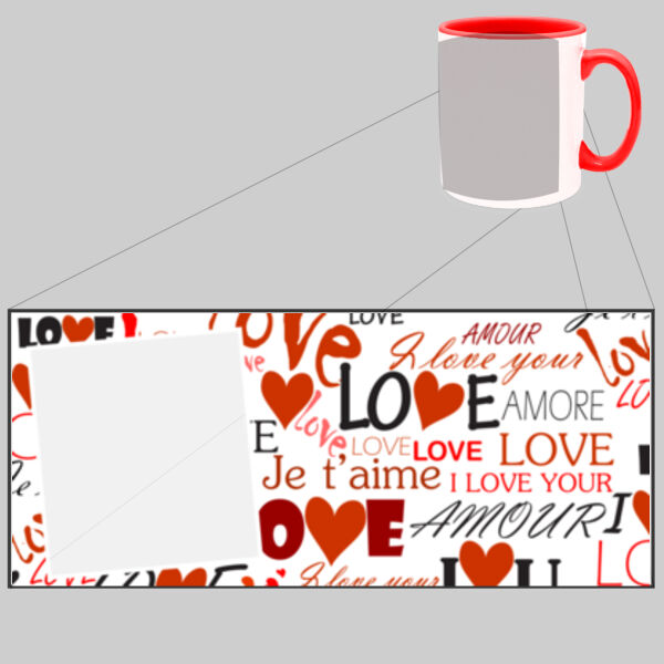 Customisable - Love Text Photo - Two Tone Mug Thumbnail