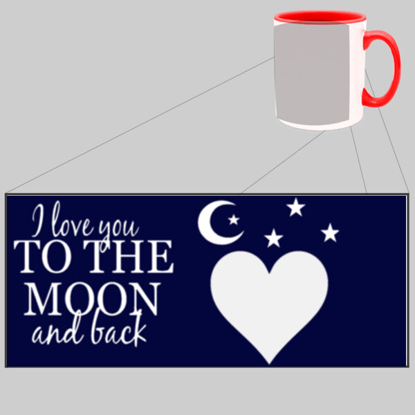 Customisable - I Love You To The Moon And Back - Two Tone Mug Thumbnail