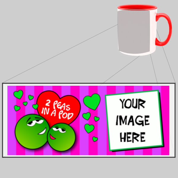 Customisable - 2 Peas In A Pod - Two Tone Mug Thumbnail