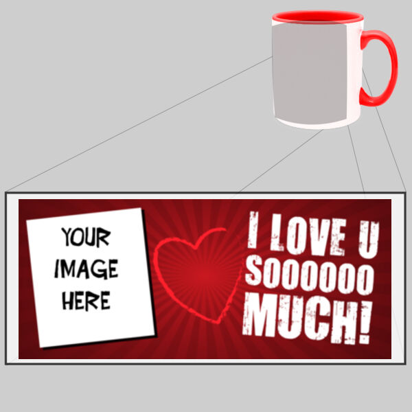 Customisable - I love u soooooo much - Two Tone Mug Thumbnail