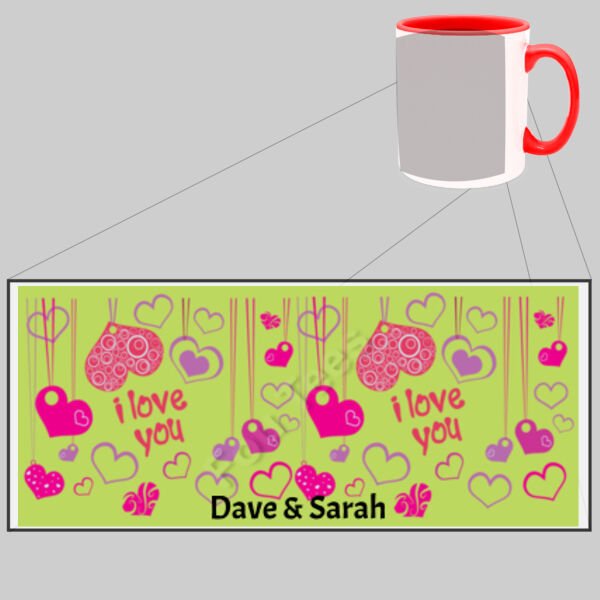 Customisable - Heart Pendant  - Two Tone Mug Thumbnail