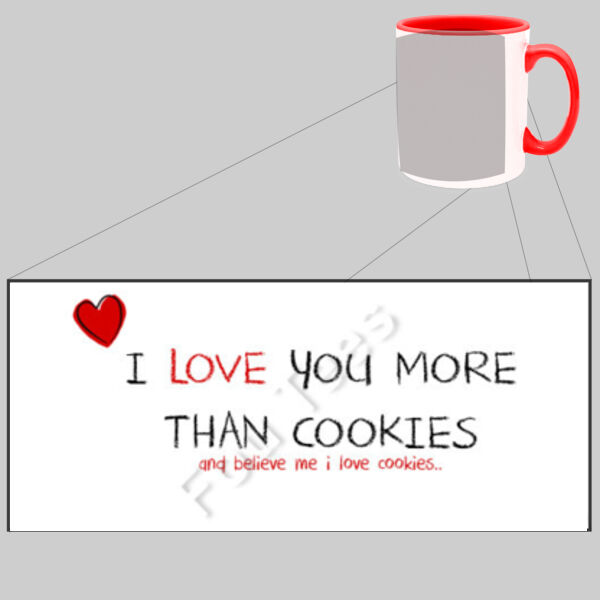 I love you more than cookies - Two Tone Mug Thumbnail