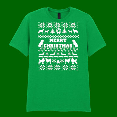 Doggy Christmas - Softstyle™ adult ringspun t-shirt Thumbnail
