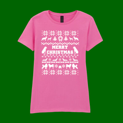 Doggy Christmas - Softstyle™ women's ringspun t-shirt Thumbnail