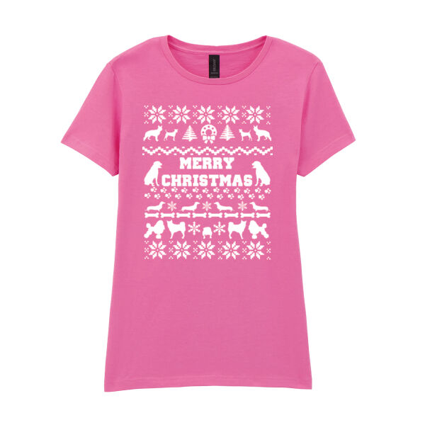 Doggy Christmas - Softstyle™ women's ringspun t-shirt Thumbnail