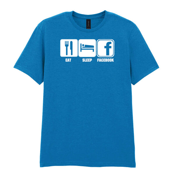 Eat Sleep Facebook  - Softstyle™ adult ringspun t-shirt Thumbnail