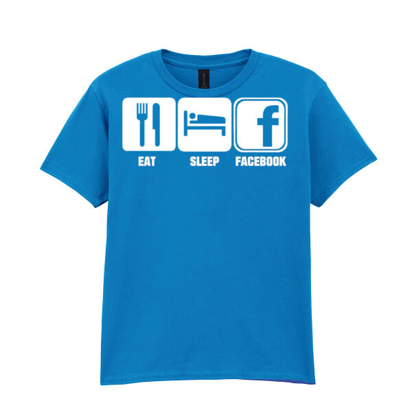Eat Sleep Facebook  - Softstyle™ youth ringspun t-shirt Thumbnail