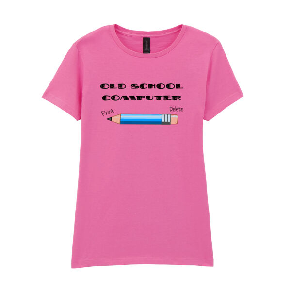 Old School Computer - Softstyle™ women's ringspun t-shirt Thumbnail