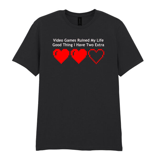 Videos Games Ruined My Life - Softstyle™ adult ringspun t-shirt Thumbnail