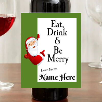 Eat Drink and Be Merry - Wine Bottle Sticker Thumbnail