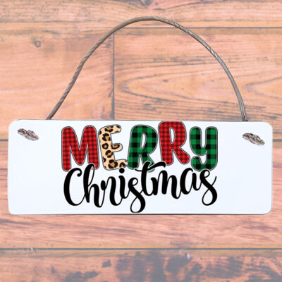 Merry Christmas - Rectangle MDF Wooden Sign Thumbnail