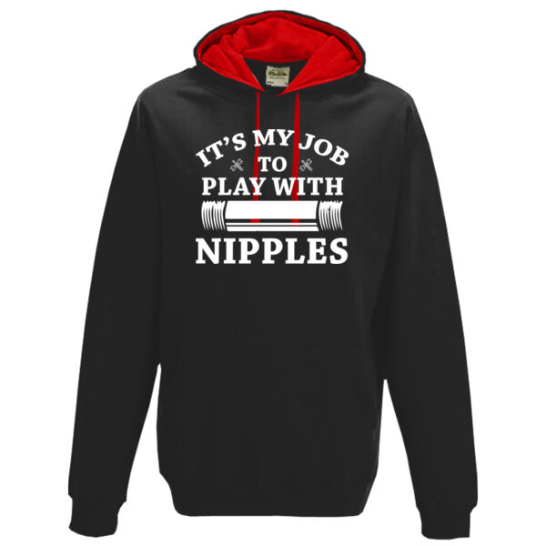 Its My Job To Play With Nipples  - Varsity hoodie Thumbnail