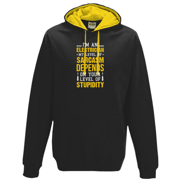I'm an Electrician, My Level of Sarcasm Depends on Your Level of Stupidity - Varsity hoodie Thumbnail