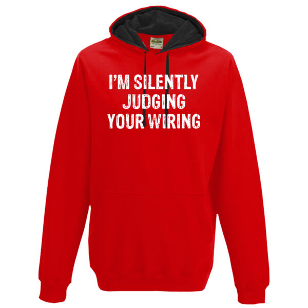 I'm Silently Judging Your Wiring - Varsity hoodie Thumbnail