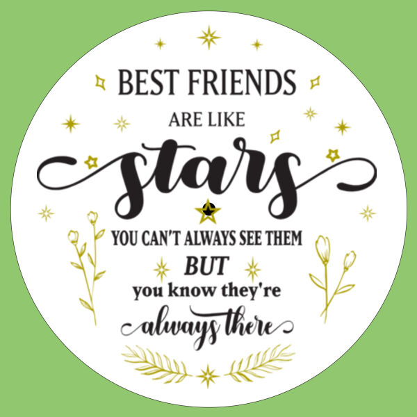 Best Friends Are Like Stars - Clock - MDF - Round - 30cm Wall Clock Thumbnail