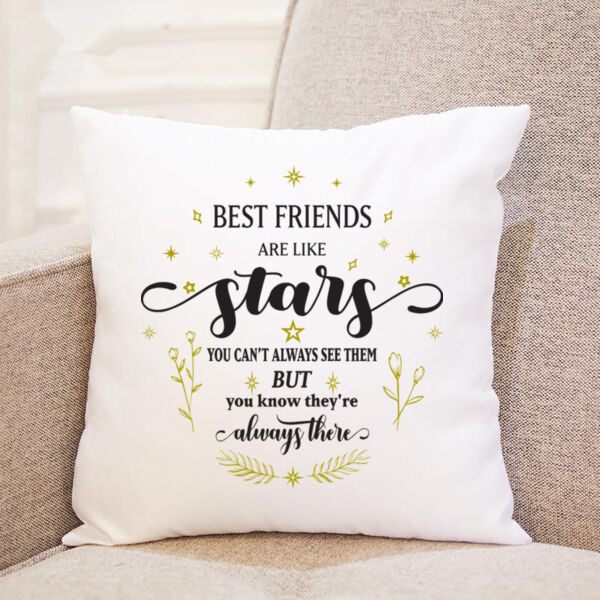 Best Friends Are Like Stars - Satin Feel Cushion Thumbnail