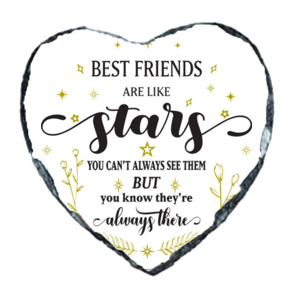 Best Friends Are Like Stars - Heart Photo Slate  15cm x15cm Thumbnail