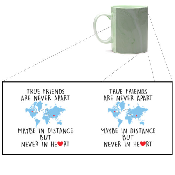 True Friends Are Never Apart - Marble Mug Thumbnail