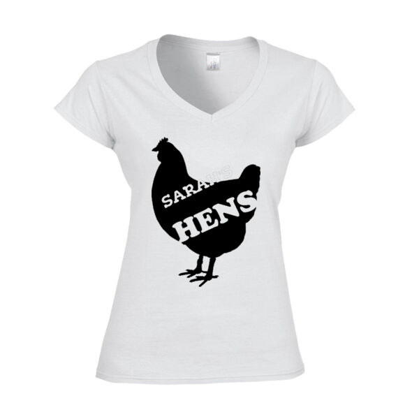 Customisable - Hen Design - Softstyle™ women's v-neck t-shirt Thumbnail
