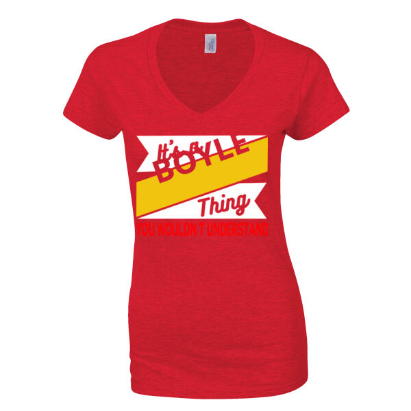 Customisable - Its a Surname thing you wouldnt understand  - Softstyle™ women's v-neck t-shirt Thumbnail
