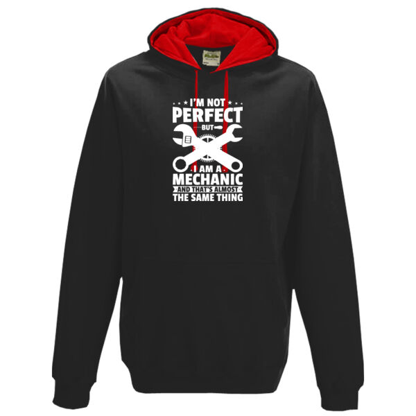 Im not perfect but I am a mechanic - Varsity hoodie Thumbnail