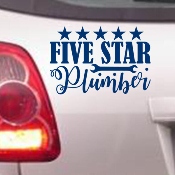 Five Star Plumber - Car Bumper Sticker Thumbnail