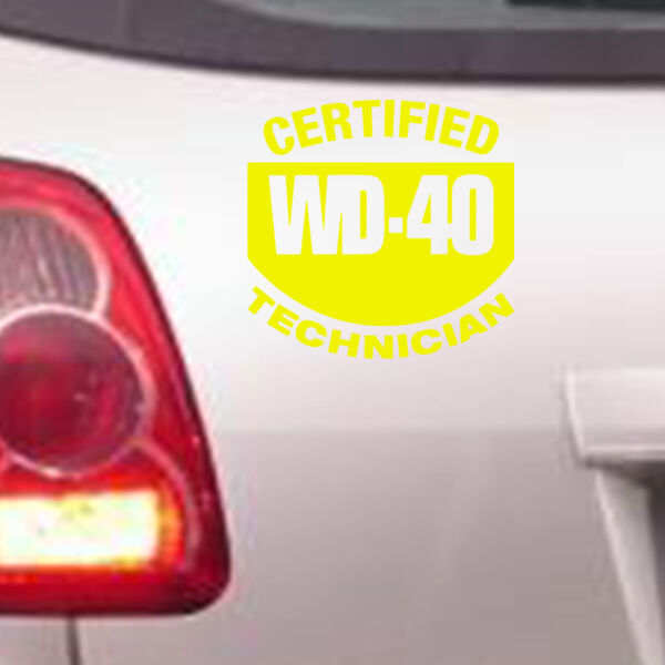 Certified WD40 Technician - Car Bumper Sticker Thumbnail