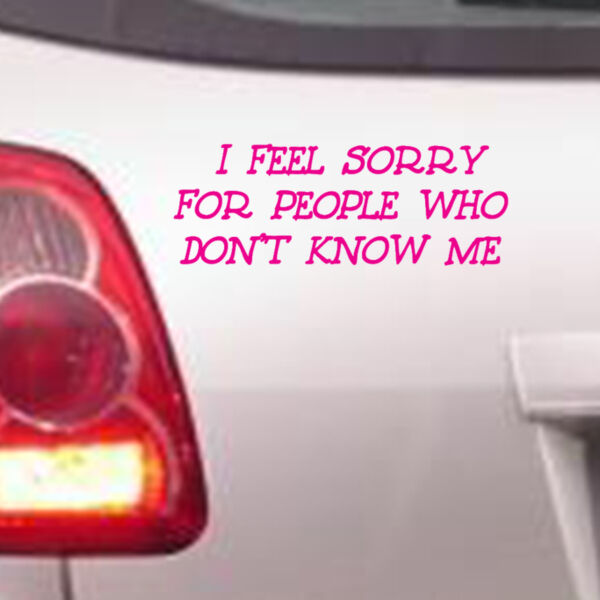 I feel sorry for people who don't know me - Car Bumper Sticker Thumbnail