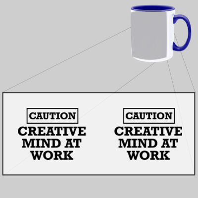 CAUTION - Creative mind at work - Two Tone Mug Thumbnail