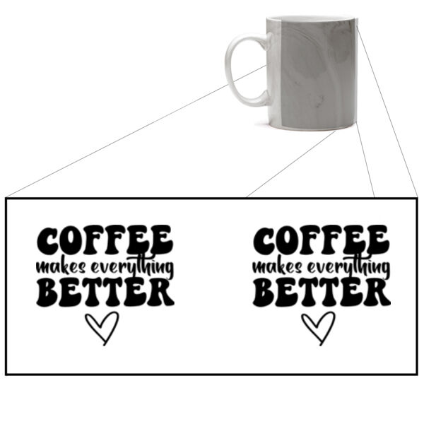 Coffee Makes Everything Better - Marble Mug Thumbnail