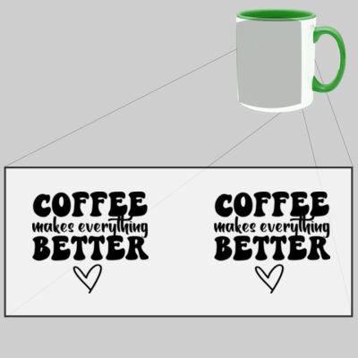 Coffee Makes Everything Better - Two Tone Mug Thumbnail