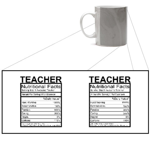 Teachers Nutritional Facts - Marble Mug Thumbnail