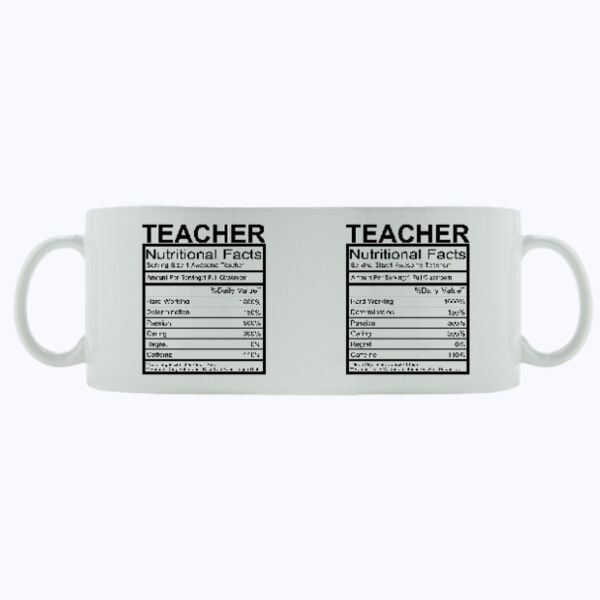 Teachers Nutritional Facts - Mug - Ceramic 11oz Teachers Nutritional Facts - Mug - Ceramic 11oz Thumbnail