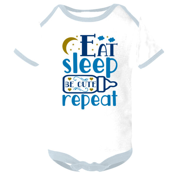 Eat Sleep Be Cute Repeat - Contrast baby bodysuit Thumbnail