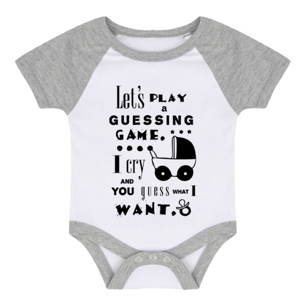 Baby Guessing Game - Essential short-sleeved baseball bodysuit Thumbnail