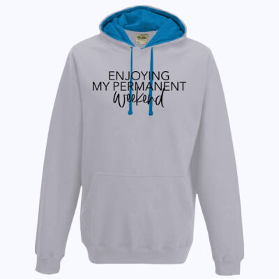 Enjoying My Permanent Weekend - Varsity hoodie Thumbnail