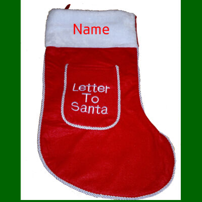 Personalised Letter to Santa Large Christmas Stocking Thumbnail