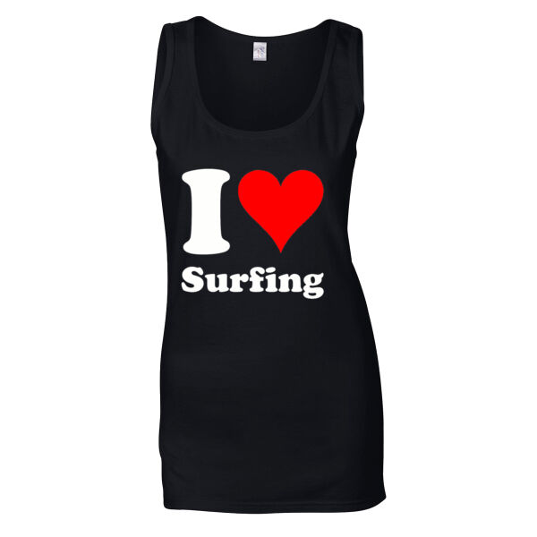 I Heart Surfing  - Softstyle™ women's tank top Thumbnail
