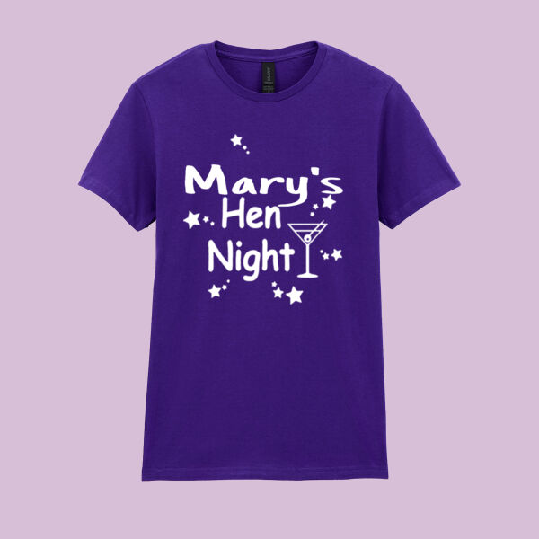 Customisable Hen Night T-shirt - Softstyle™ women's ringspun t-shirt Thumbnail