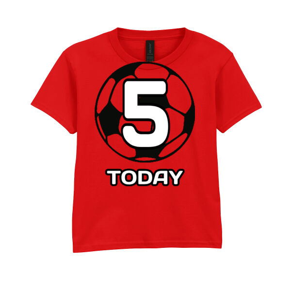 Customisable - Football Birthday  - Softstyle™ youth ringspun t-shirt - Softstyle™ youth ringspun t-shirt Thumbnail