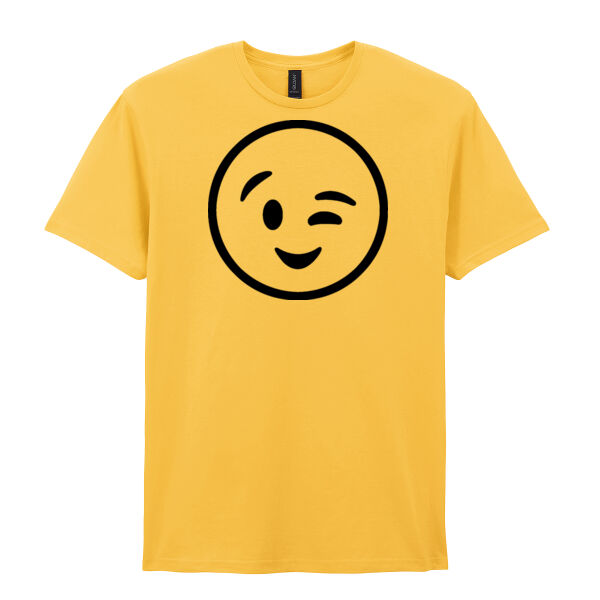 Emoji Winky Face  - Softstyle™ adult ringspun t-shirt Thumbnail