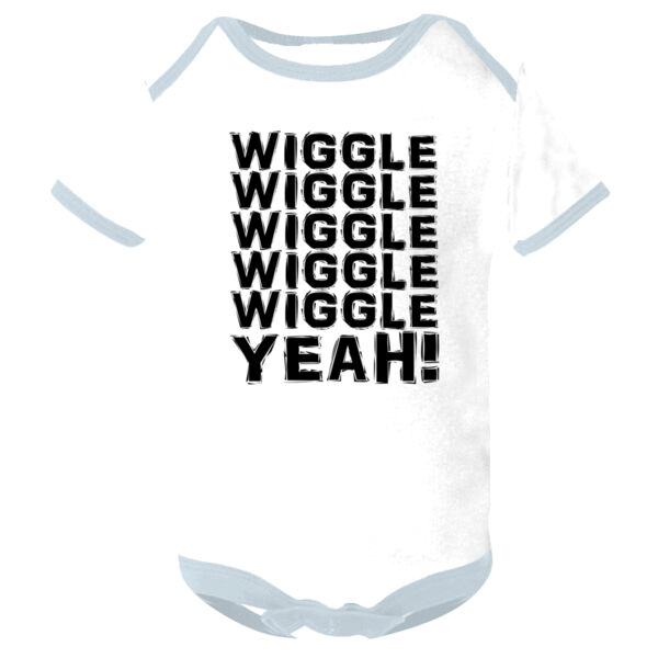 Wiggle Wiggle Wiggle Wiggle Wiggle Yeah! - Contrast baby bodysuit Thumbnail